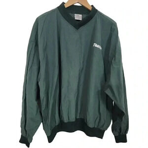 Vintage 90s Munsingwear V neck Green Windbreaker Shirt Men's 2X